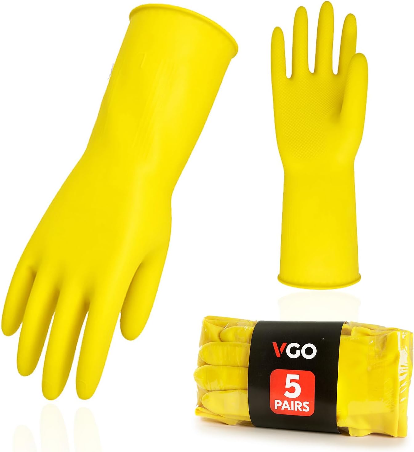 Vgo... 5-Pairs Household Gloves - Extra Thickness for Ultimate Protection!