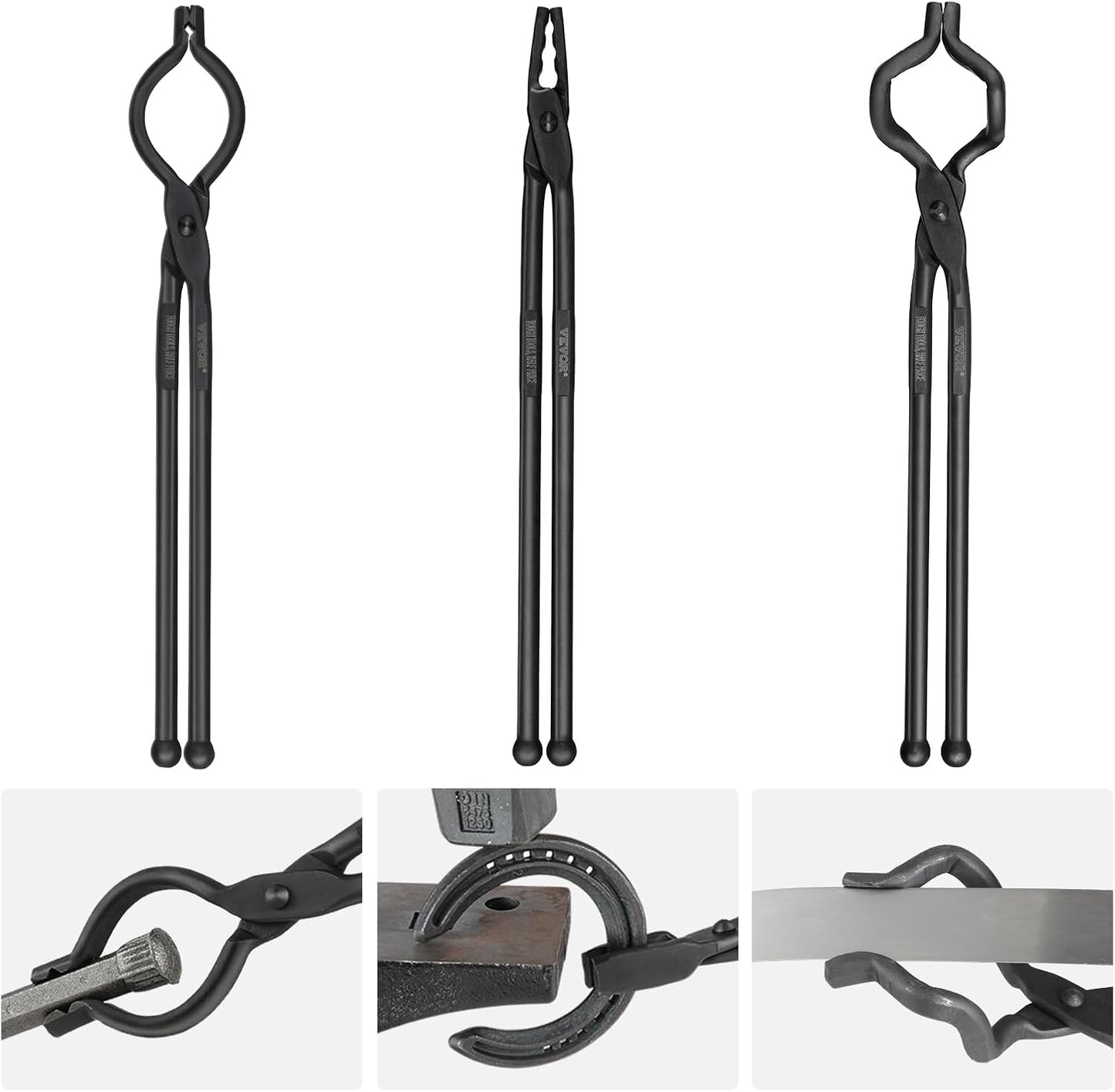 VEVOR Blacksmith Tongs Set for Beginners and Seasoned Craftsmen