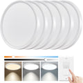 6 Pack 12 in Slim Dimmable LED Flush Mount Ceiling Lights - Adjustable