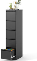 File Cabinet Vertical 5-Drawer with Lock - Heavy Duty Steel Storage