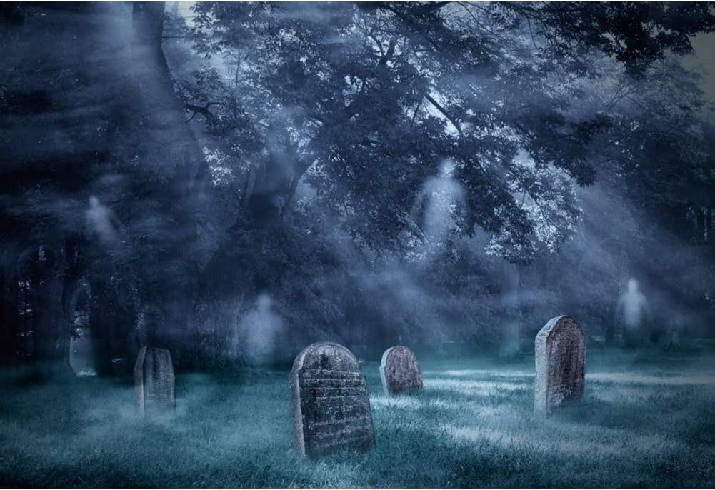 DASHAN 10x8ft Witch Haunted Forest Halloween Backdrop for Photos