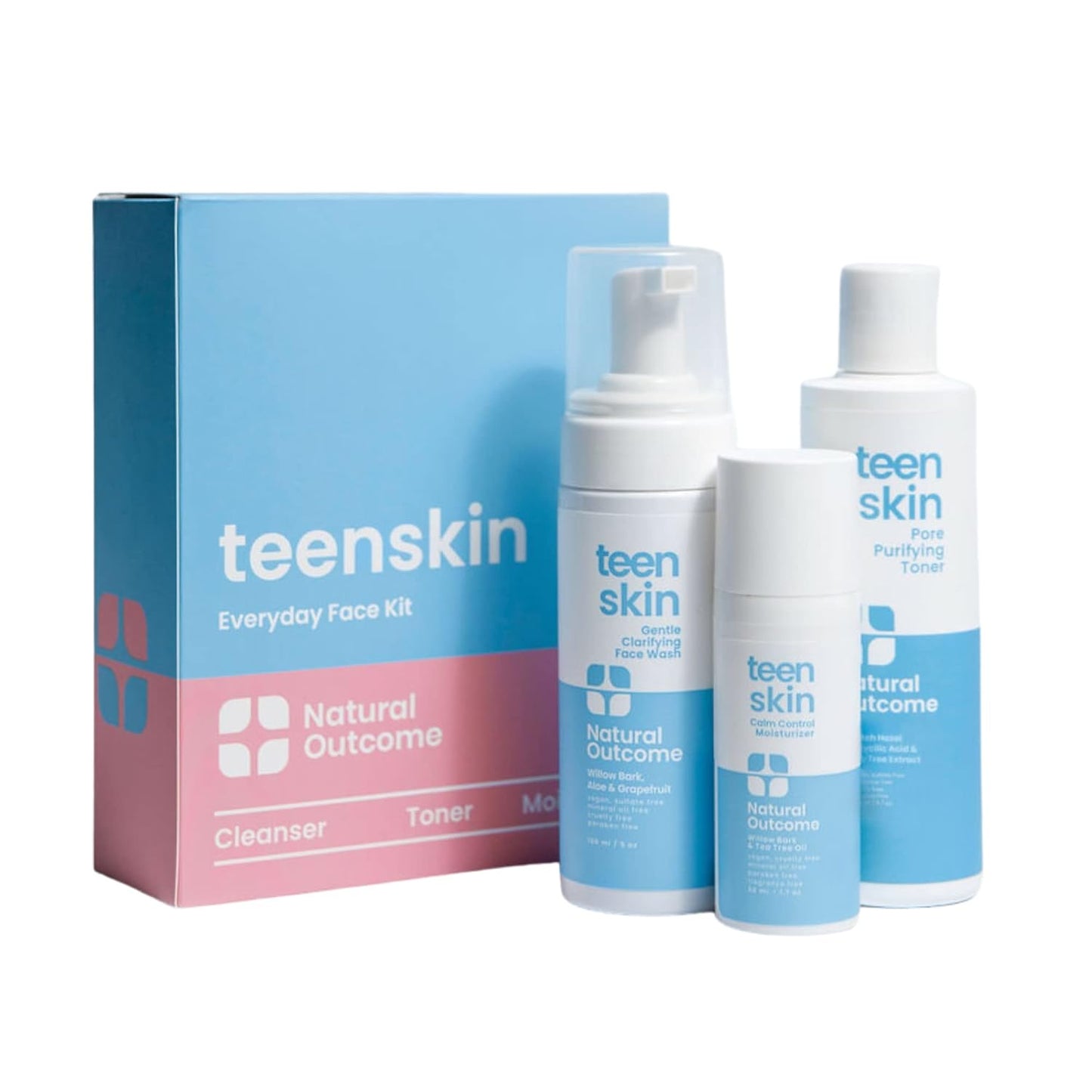 Teen Skin Care Kit 3-Step by Natural Outcome for Clear Skin