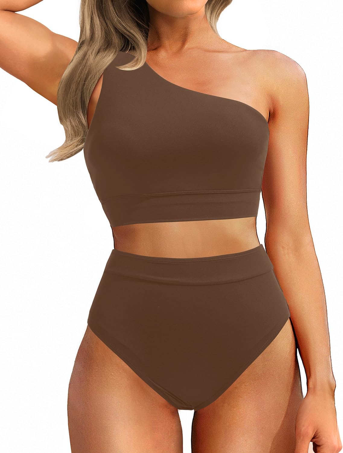 Holipick Women One Shoulder High Waisted Bikini Sets for Summer