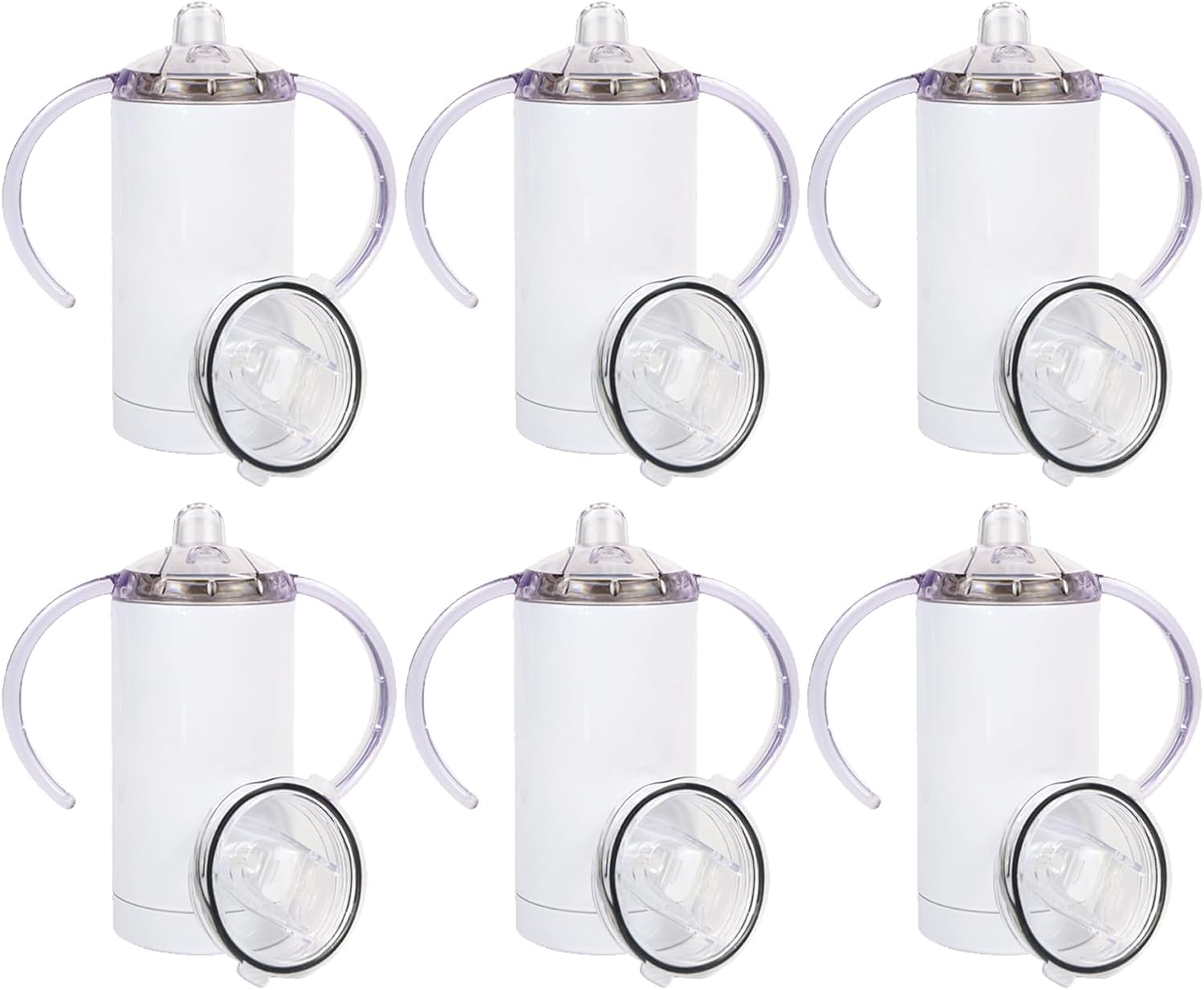 6 Pack Sublimation Blanks Sippy Cup Baby Bottle for Kids