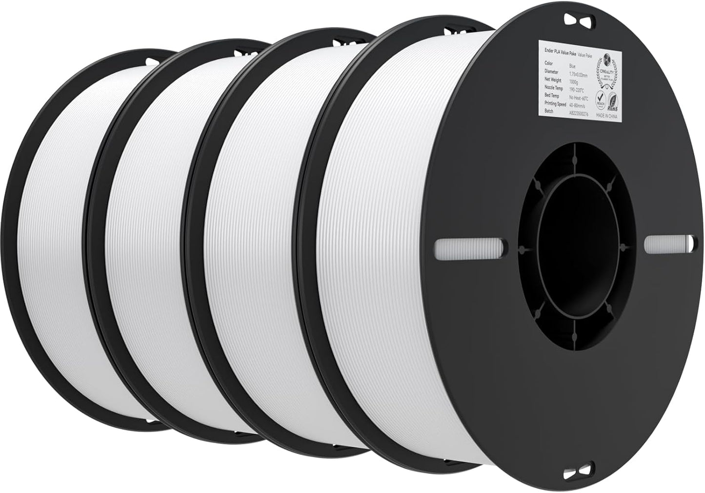 High-Quality 1.75mm PLA Filament for 3D Printers - 4 Pack