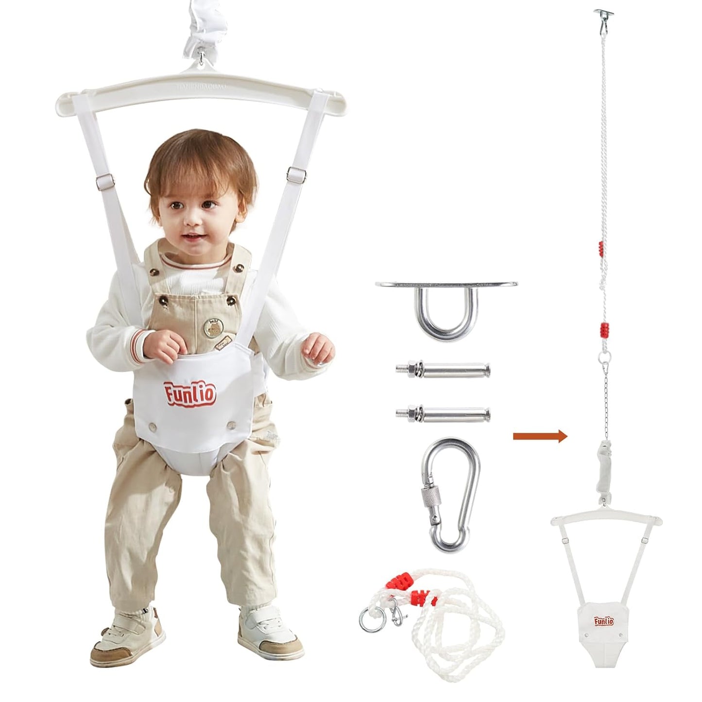 FUNLIO Baby Jumper with Ceiling Hook for Indoor/Outdoor Play