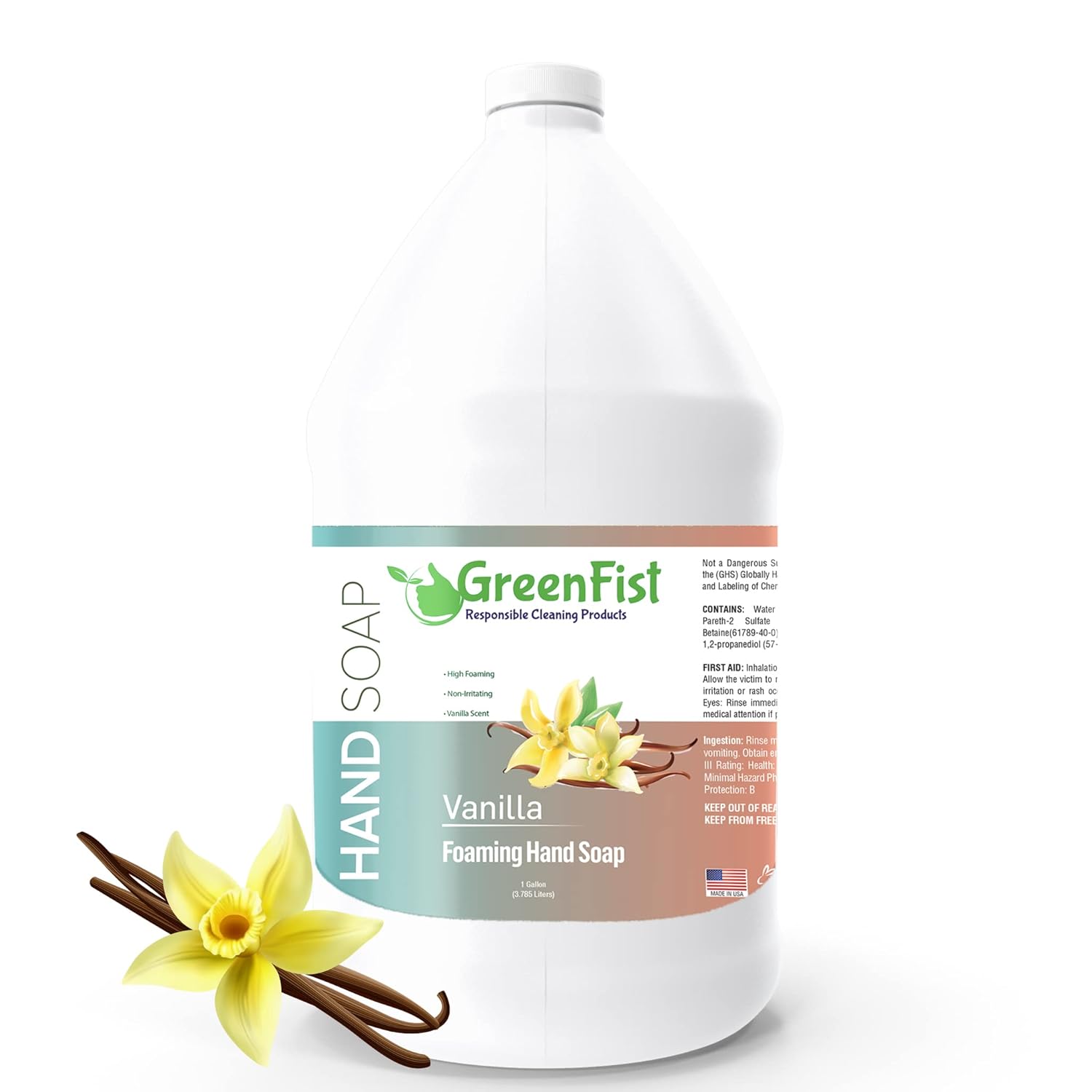 GreenFist Foaming Hand Soap Refills Vanilla Scent for Gentle Care