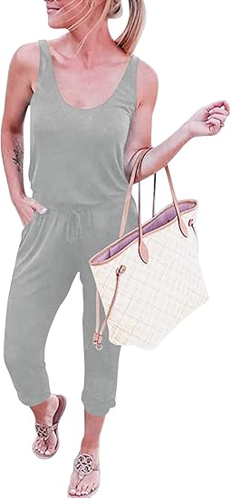 ANRABESS Women's Casual Tank Jumpsuits for Summer Fun