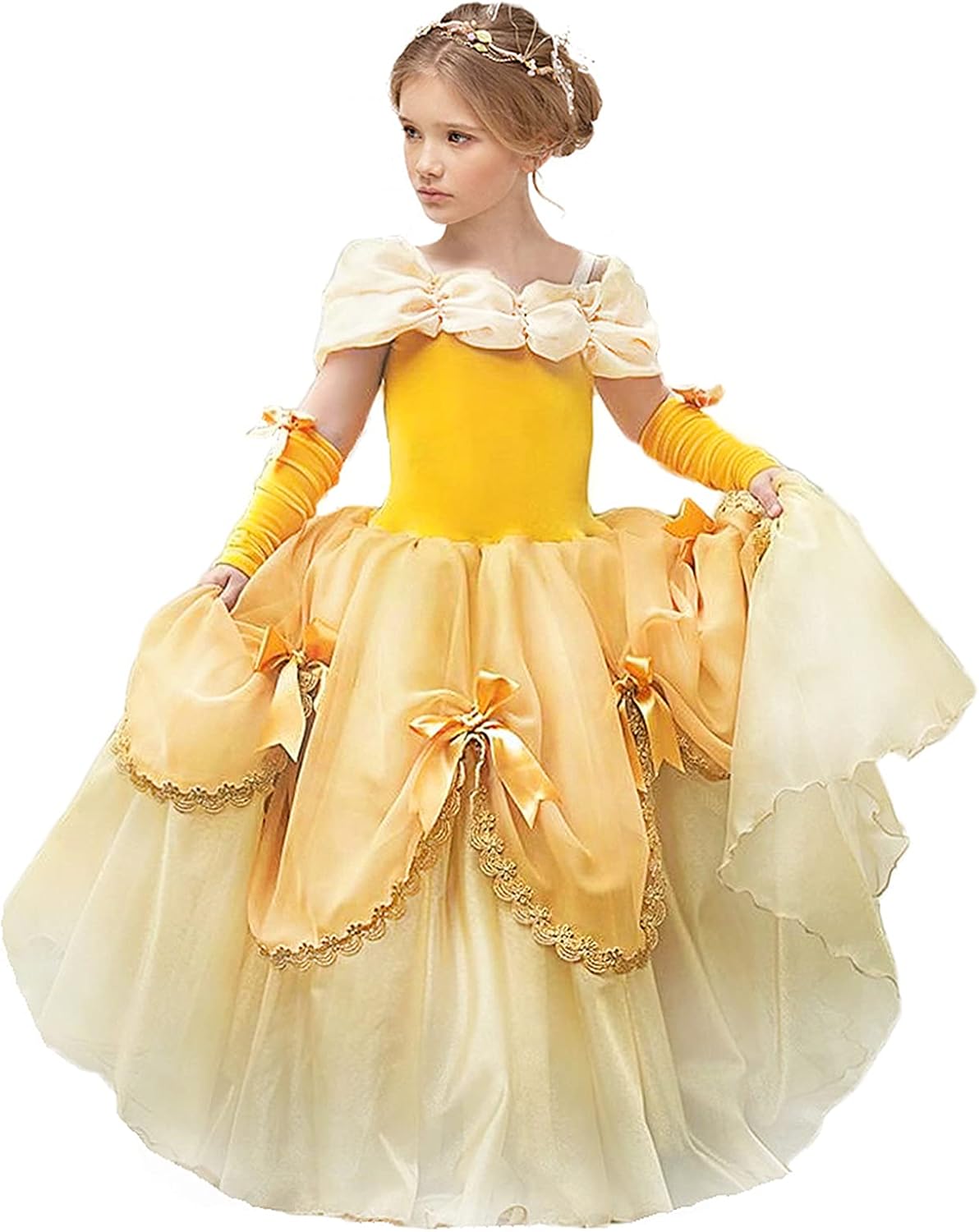 Princess Belle Dress Up Fairy Costume for Toddler Girls