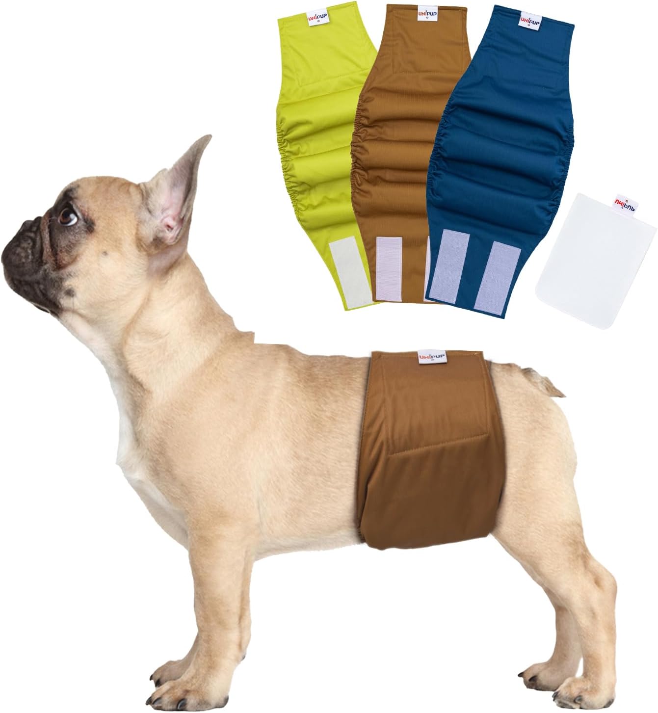 Washable Male Dog Diapers - High Absorbency for Medium Dogs by UNIPUP