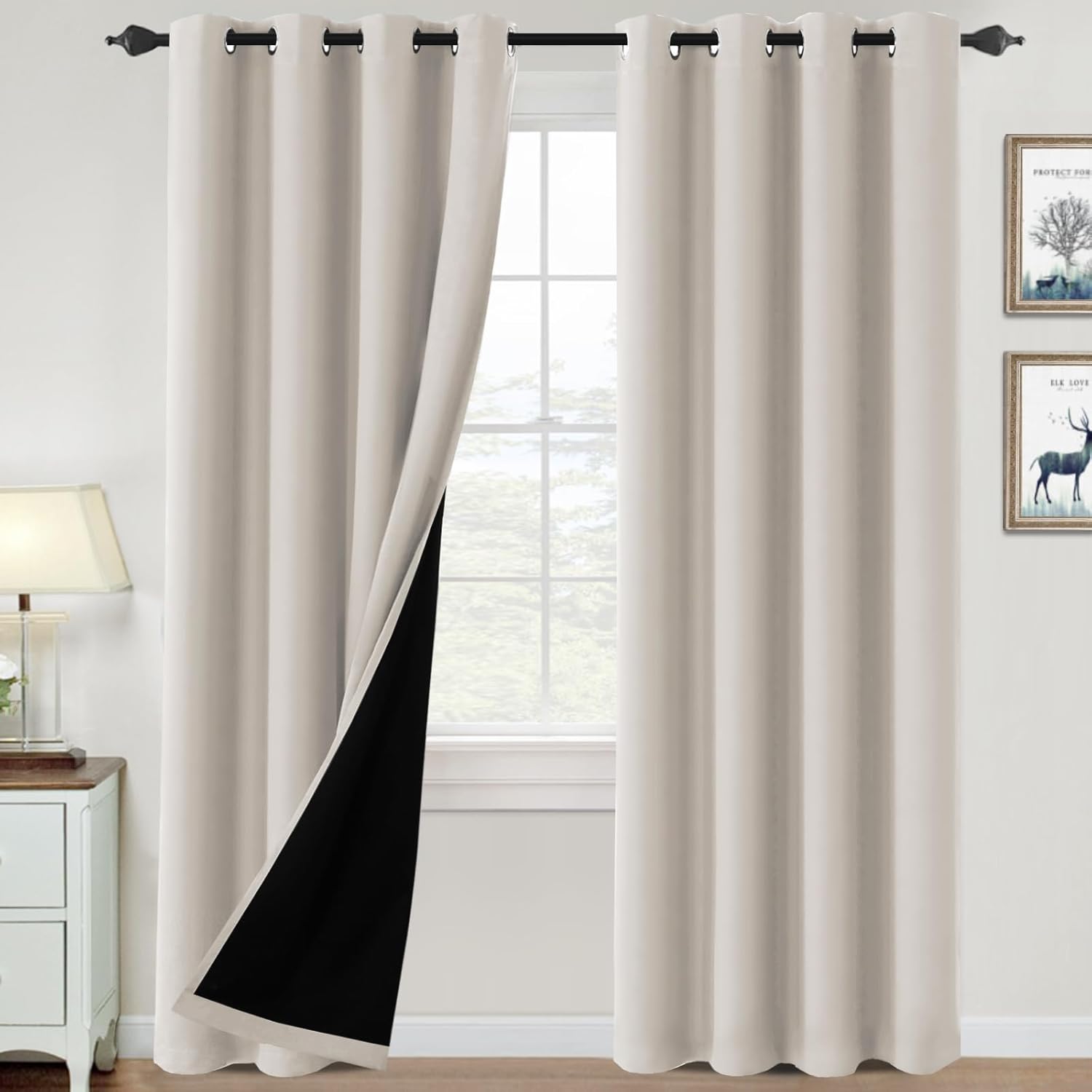 H.VERSAILTEX 100% Blackout Curtains for Bedroom and Living Room