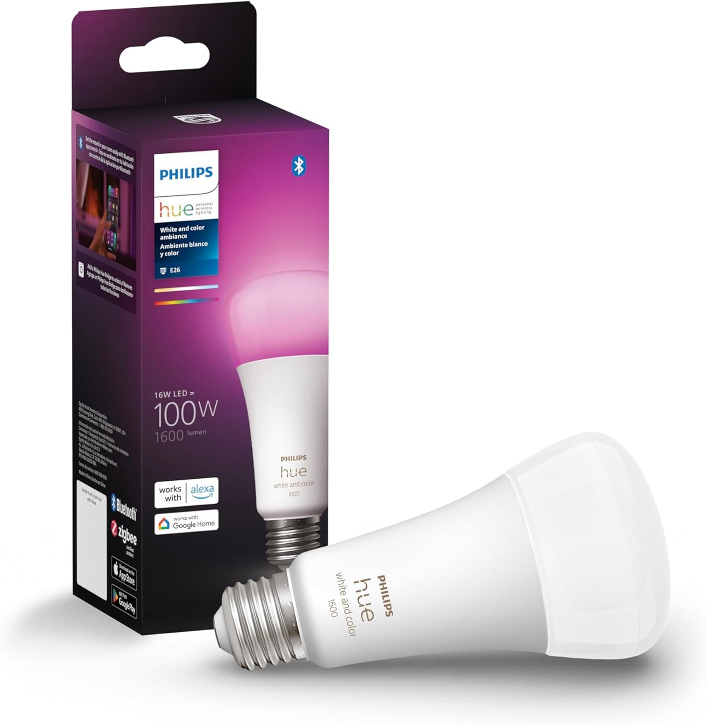 Philips HueWCA 15W A21 E26 US Smart Color Changing Bulb