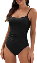 Eomenie One Piece Swimsuit Tummy Control Ruched Fit - Flattering Shape