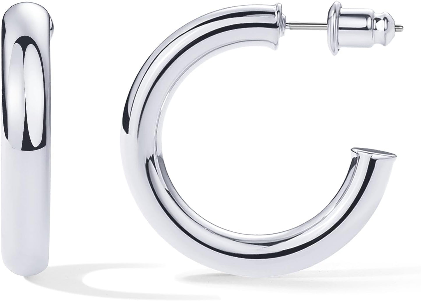 Trendy 14K Gold Plated Chunky Open Hoop Earrings for Women