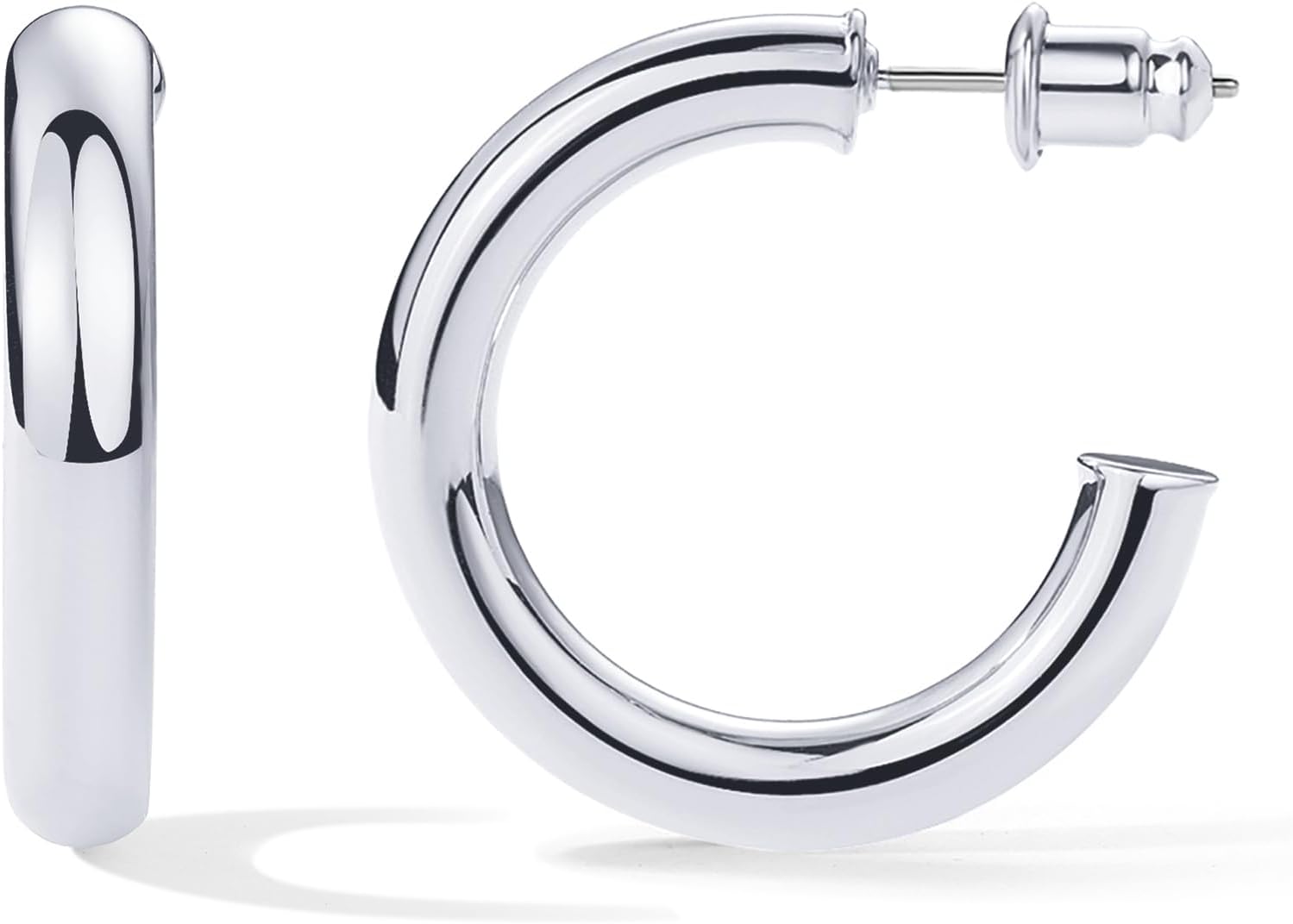 Trendy 14K Gold Plated Chunky Open Hoop Earrings for Women