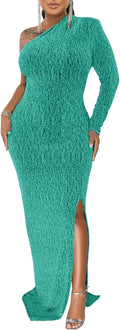 Women's Formal Dresses Elegant One Shoulder High Split Cocktail Dress