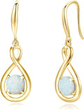 Dangle Drop Earrings for Women - Sterling Silver Infinity Opal