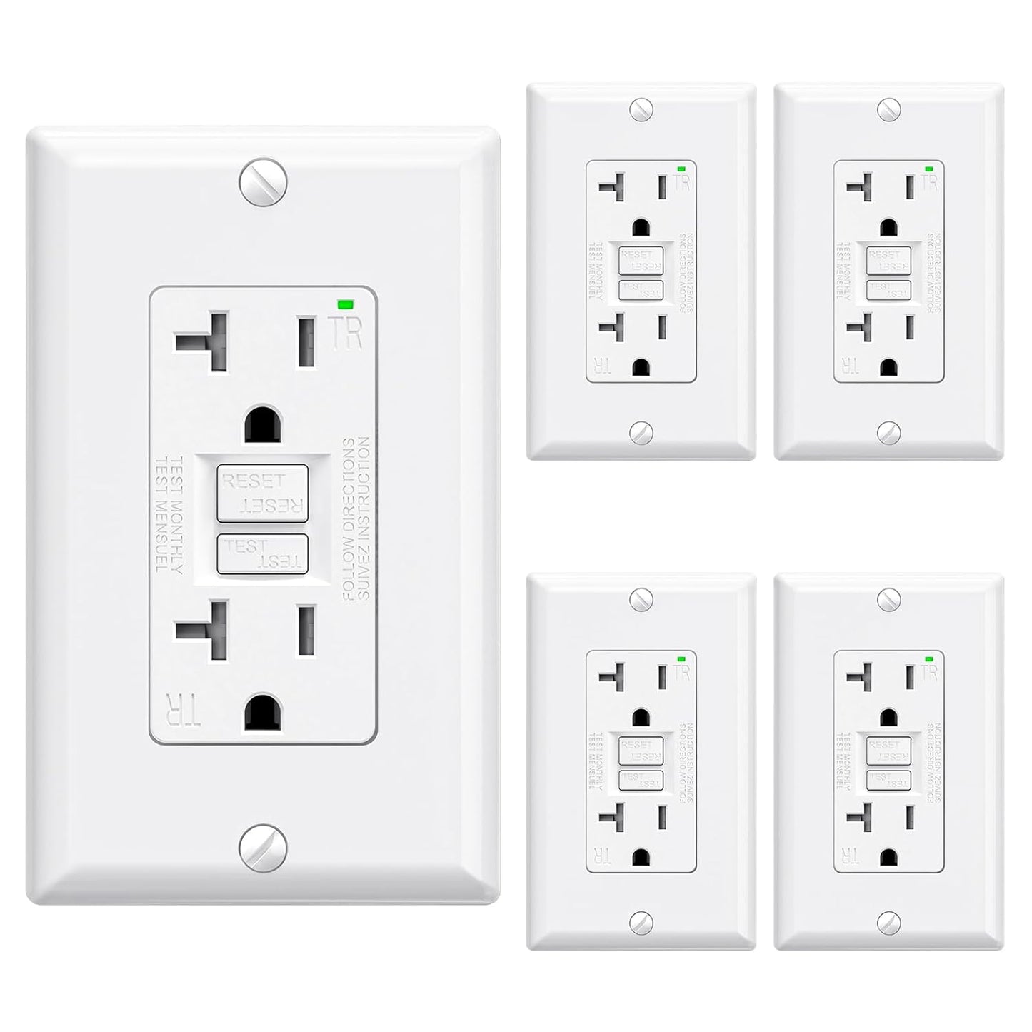 ELEGRP GFCI Outlet 20 Amp with Self-Test and Tamper Resistance
