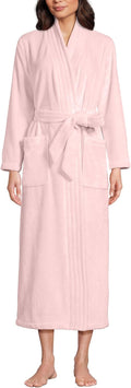 Lands' End Women's Cozy Plush Long Wrap Robe - Plush Fleece Comfort