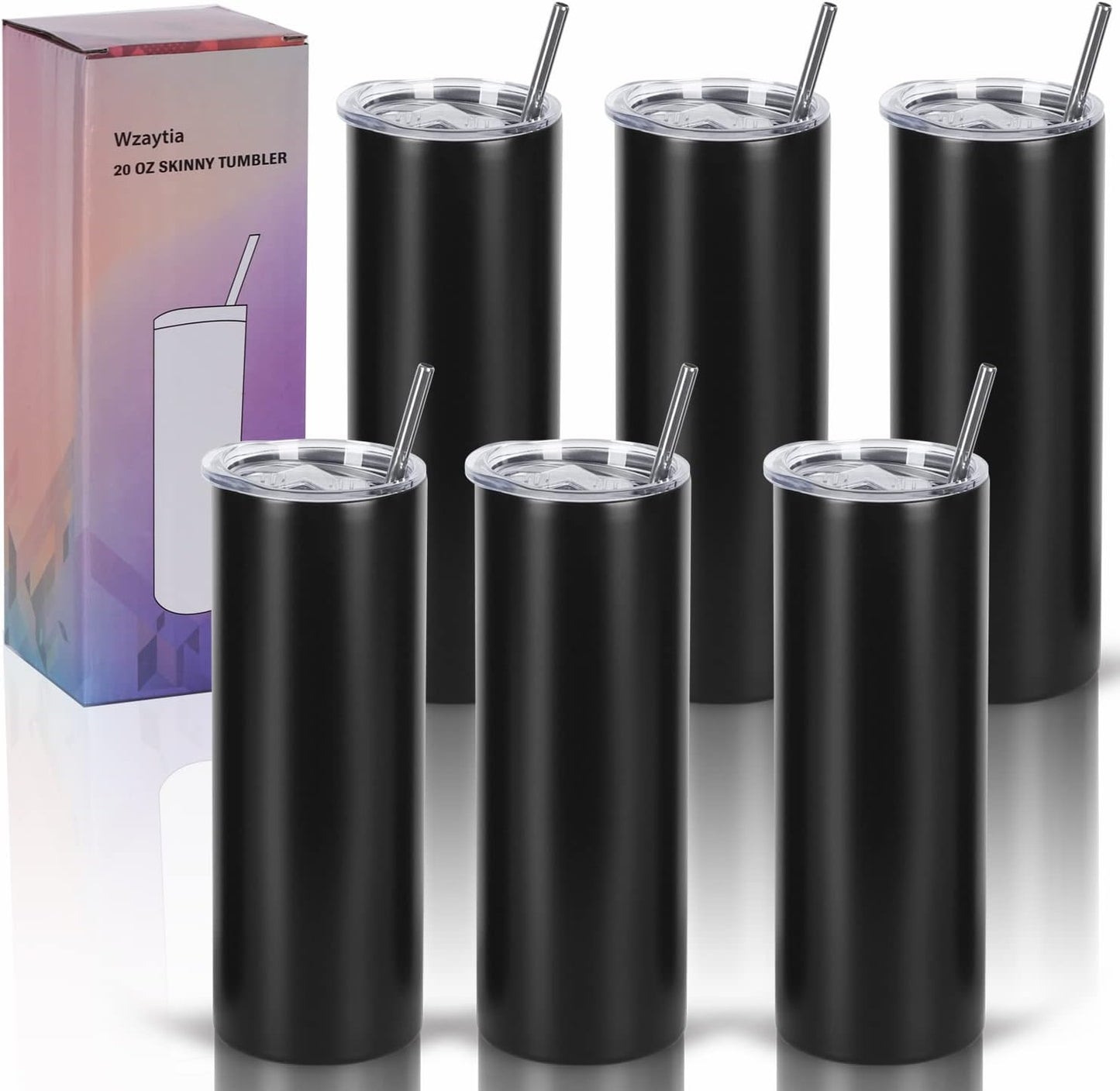 20 Oz Straight Skinny Tumblers Set for DIY Gifts and Drinks