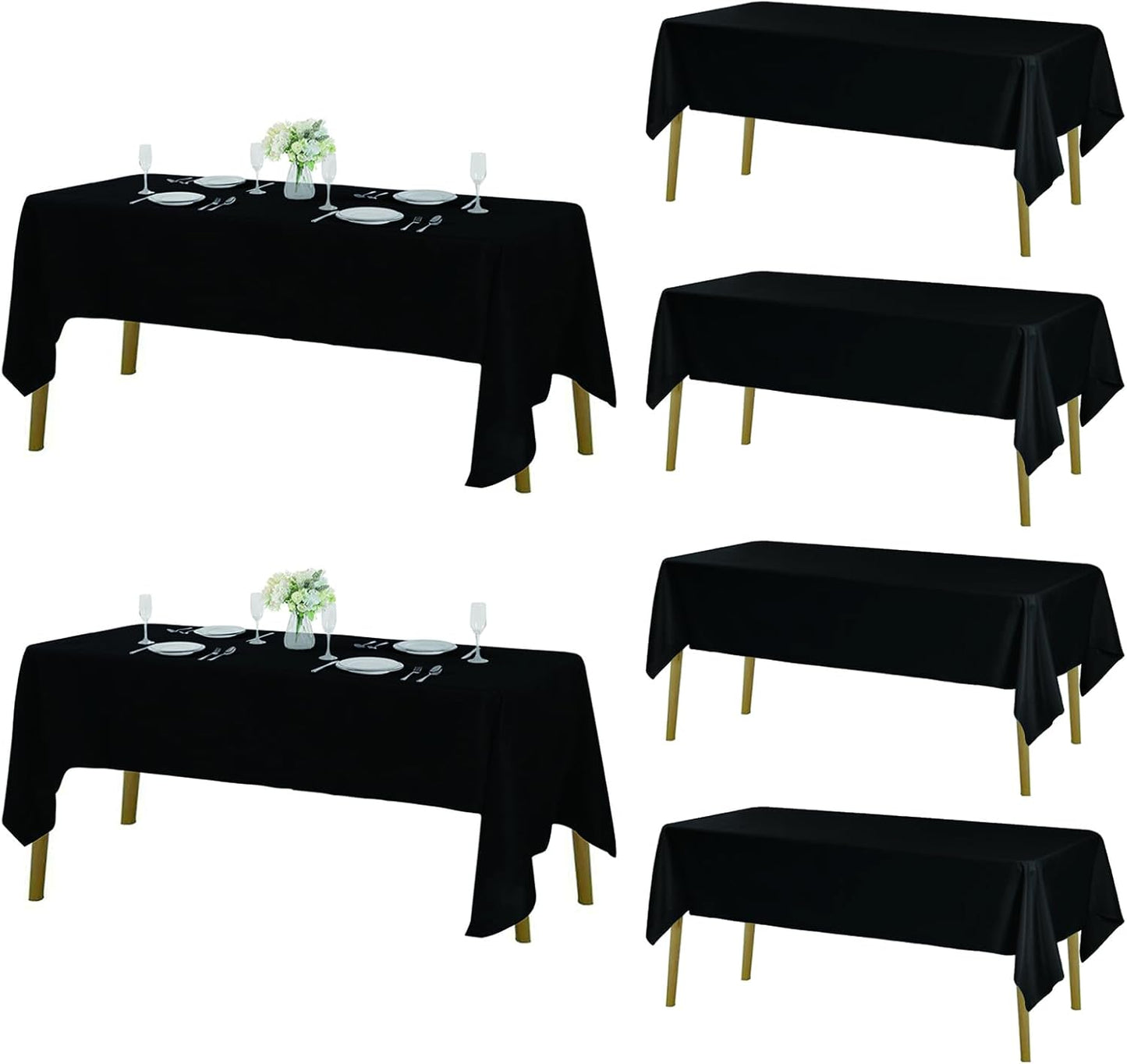 Fokitut 6 Pack Rectangle Tablecloth, Stain Resistant 60x102 in