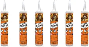 Gorilla White 100% Silicone Sealant for Home Repairs and More