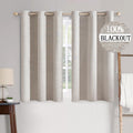 Blackout Linen Textured Curtains for Bedroom - 100% Light Block