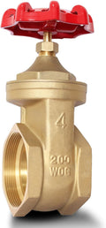 4 in NPT Brass Gate Valve - Heavy Duty Manual Rotary Sluice Valve
