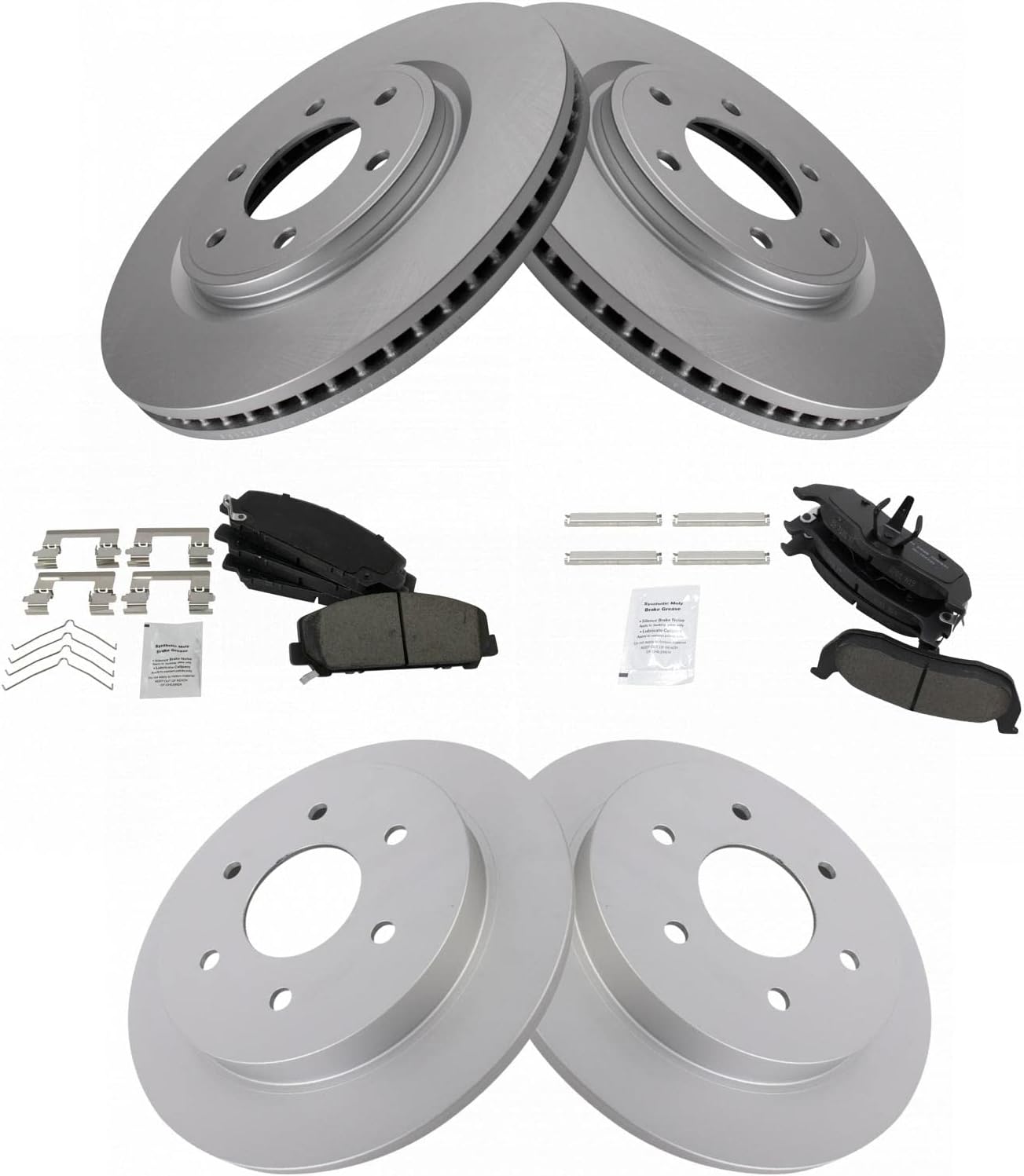 TRQ Brake Pad & Rotor Kit for 2012-2015 Nissan Armada & TITAN