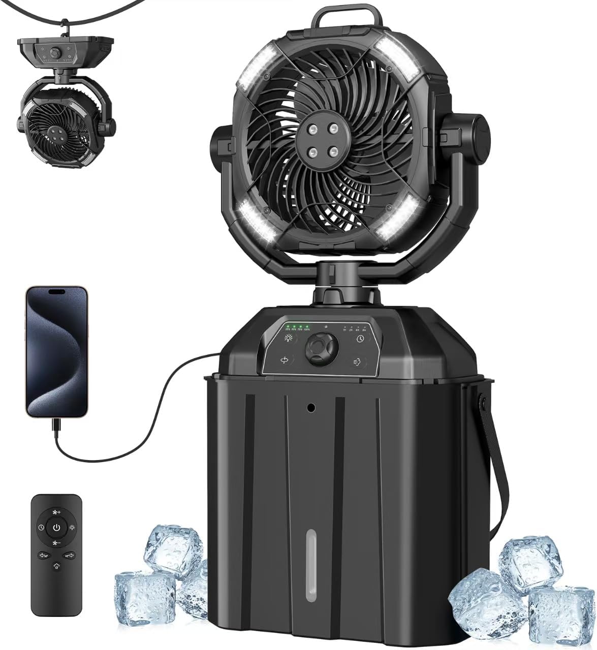 Portable Misting Fan with 25000mAh Battery for Outdoor Use