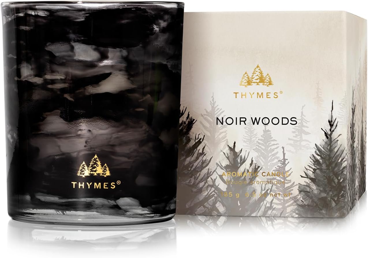 Thymes Noir Woods Scented Candles for Home Decor Gifts