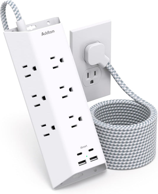 Addtam 9-Outlet Surge Protector: Ultimate Desk Charging Hub