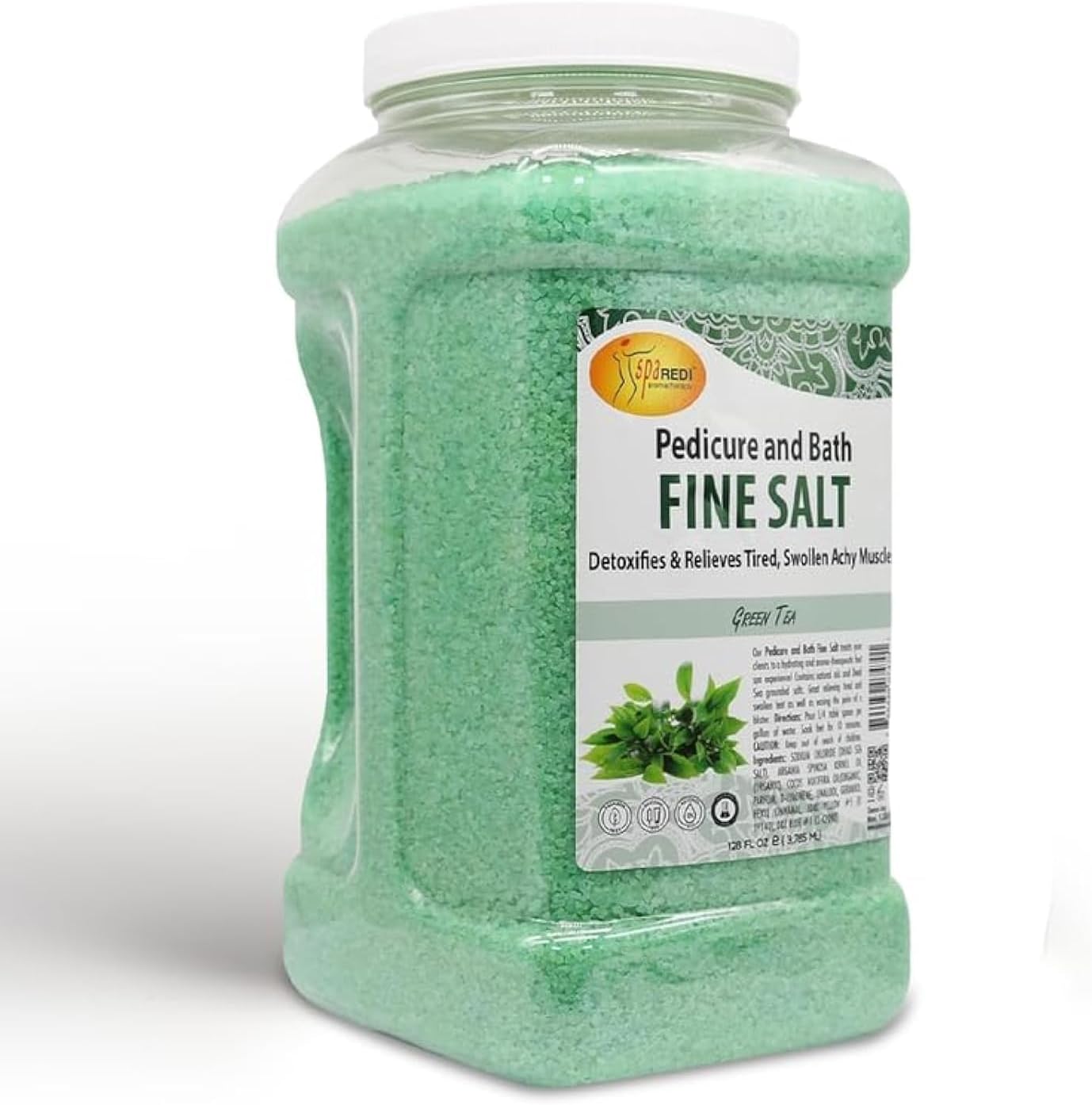Detox Foot Soak Pedicure Bath Fine Salt with Green Tea 128 Oz
