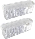 Cord Organizer Box with Lid 2 Pack - Clear Desk Cable Storage