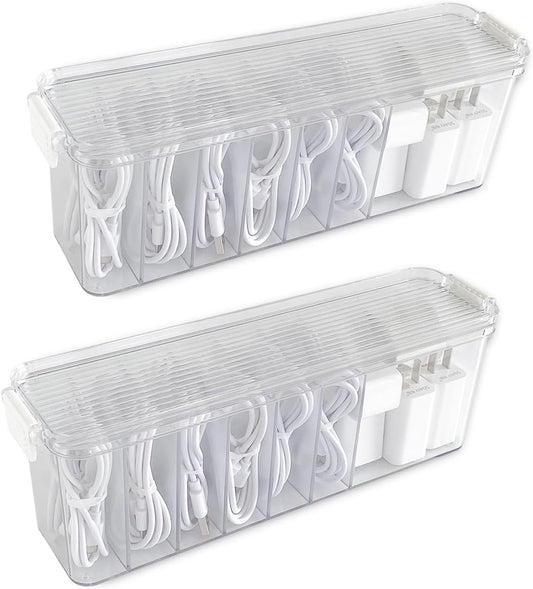 Clear Cord Organizer Box for Home Office Essentials