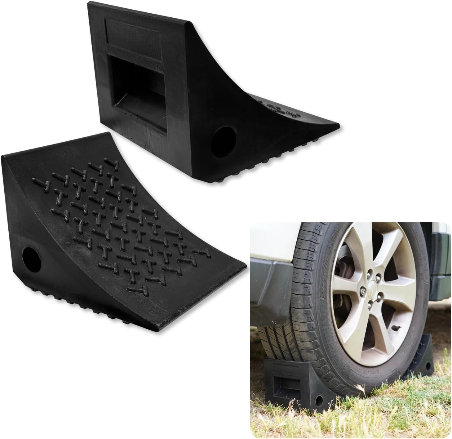 Heavy Duty Wheel Chocks for Trailers, RVs, and Trucks - Durable
