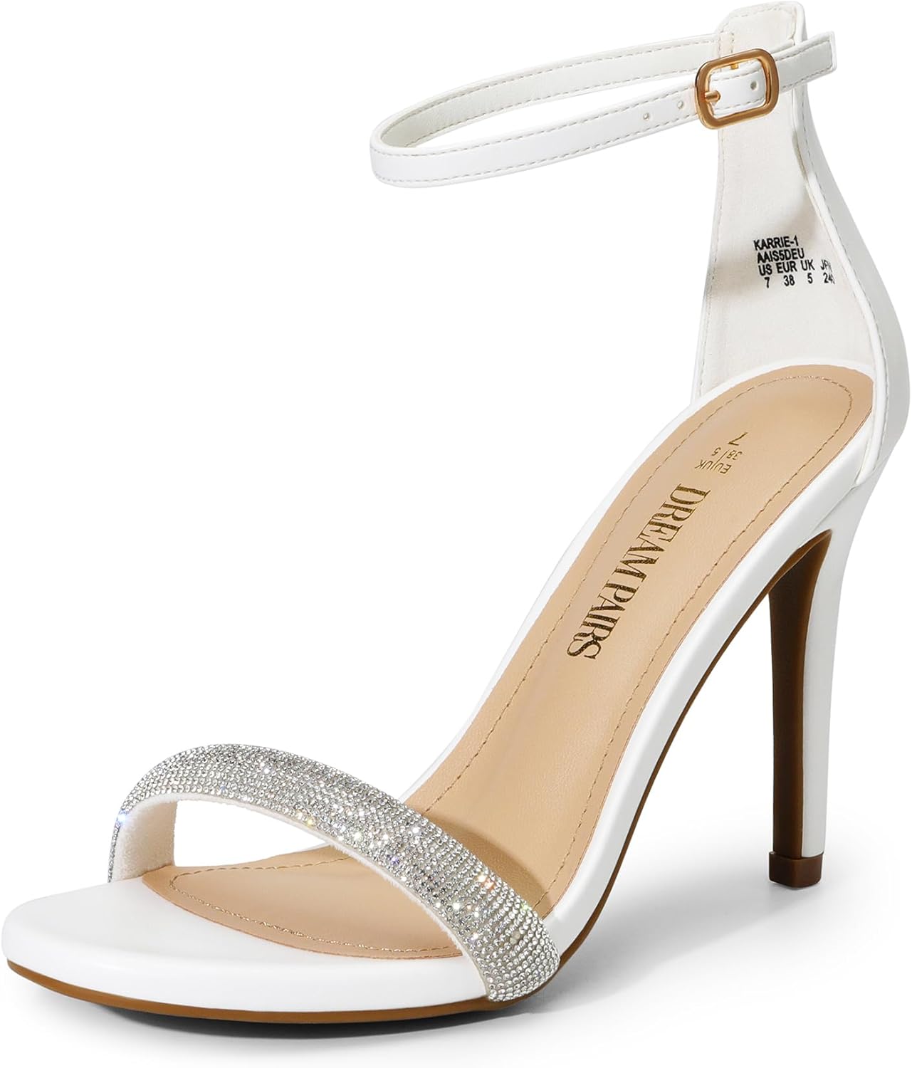 DREAM PAIRS Women's High Heels Flower Ankle Strap Stilettos