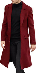 Men's Casual Trench Coat Slim Fit Notched Collar Long (Style DHLD)
