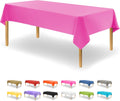 Pink Disposable Plastic Tablecloth for Rectangle Tables - 48 Pack