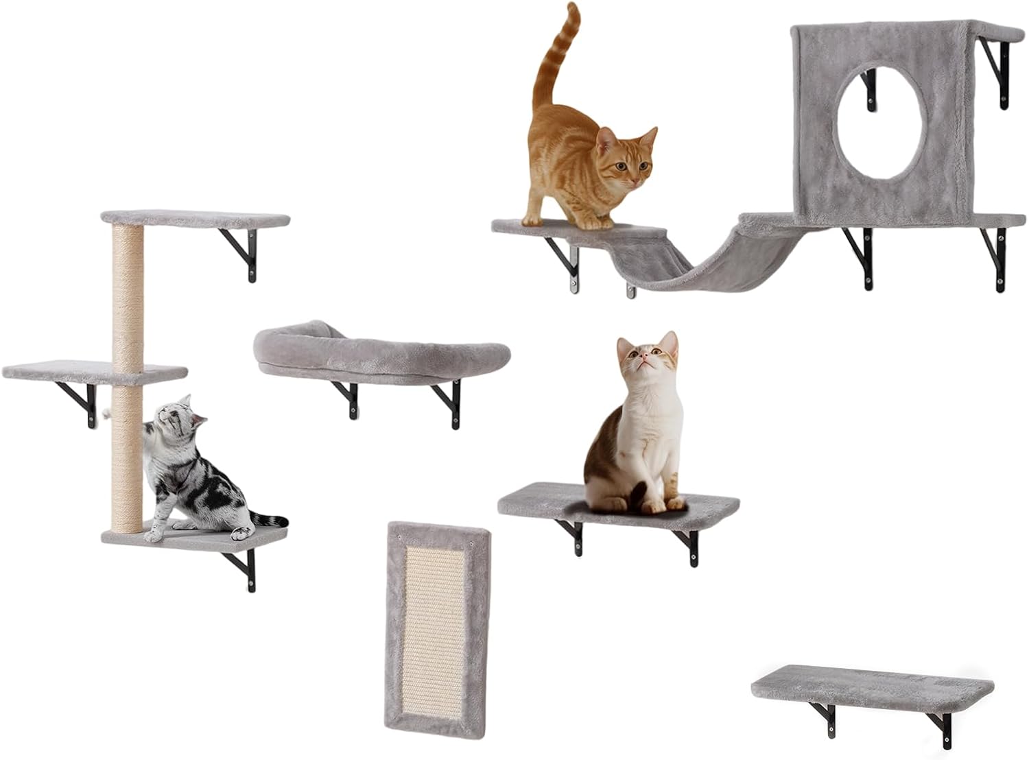 VEVOR Wall Mounted Cat Shelves for Climbing and Playing Fun