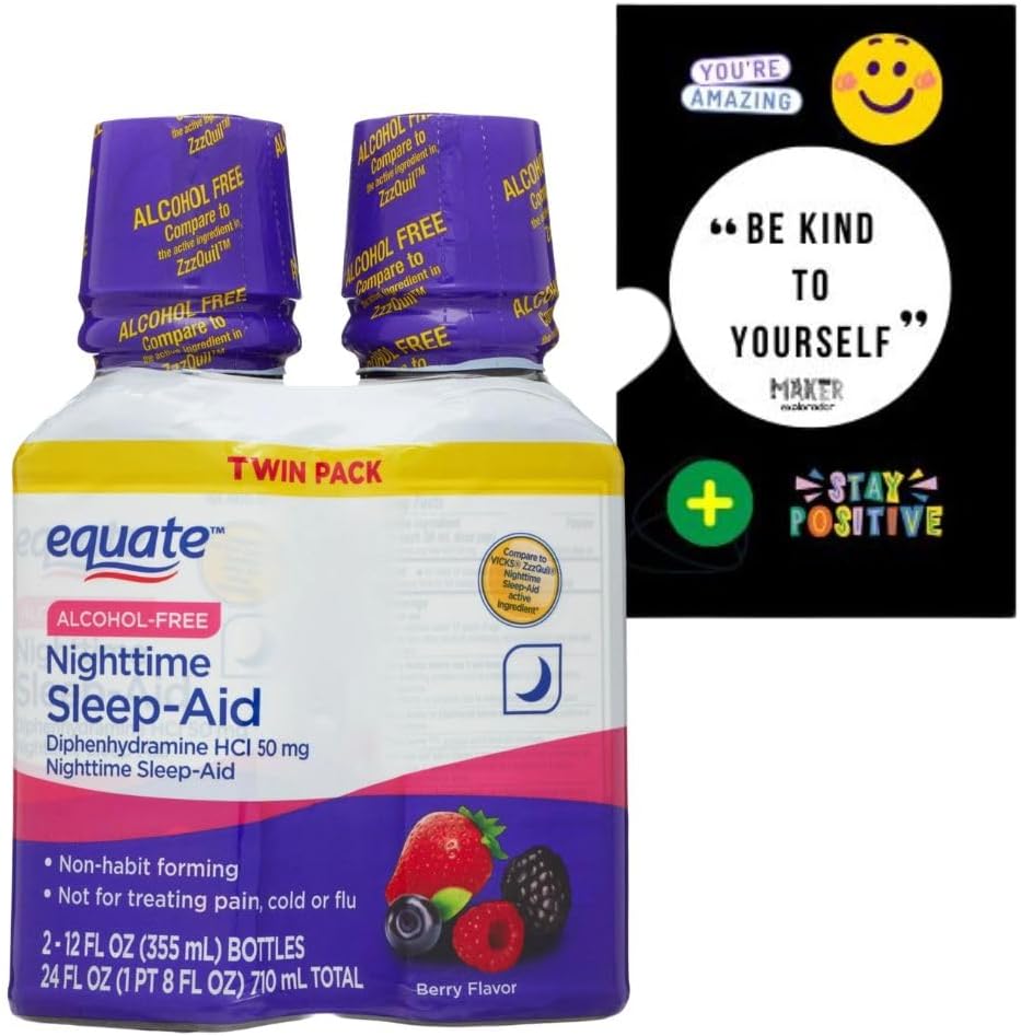 Alcohol-Free Berry Sleep Aid 50mg | Twin Pack & Gift ~ 35 max characters