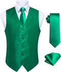 Men's Paisley Jacquard Vest Set Slim Fit Waistcoat with Tie - Formal