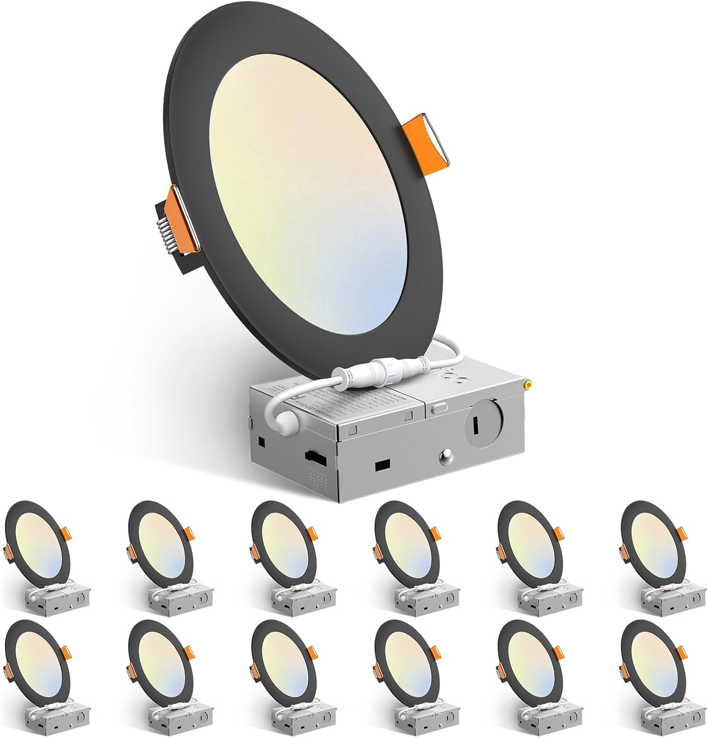 Amico 12 Pack 6 Inch Ultra-Thin LED Recessed Ceiling Light