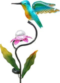 Hummingbird Solar Garden Stakes 46 in - Decorative Solar Yard Lights