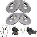 TRQ Brake Pad & Coated Rotor Kit Front & Rear - Direct Fit Stopping