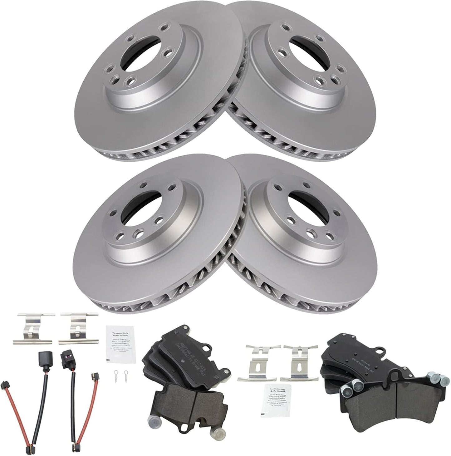 TRQ Brake Pad & Coated Rotor Kit for Audi Q7 & Porsche Cayenne