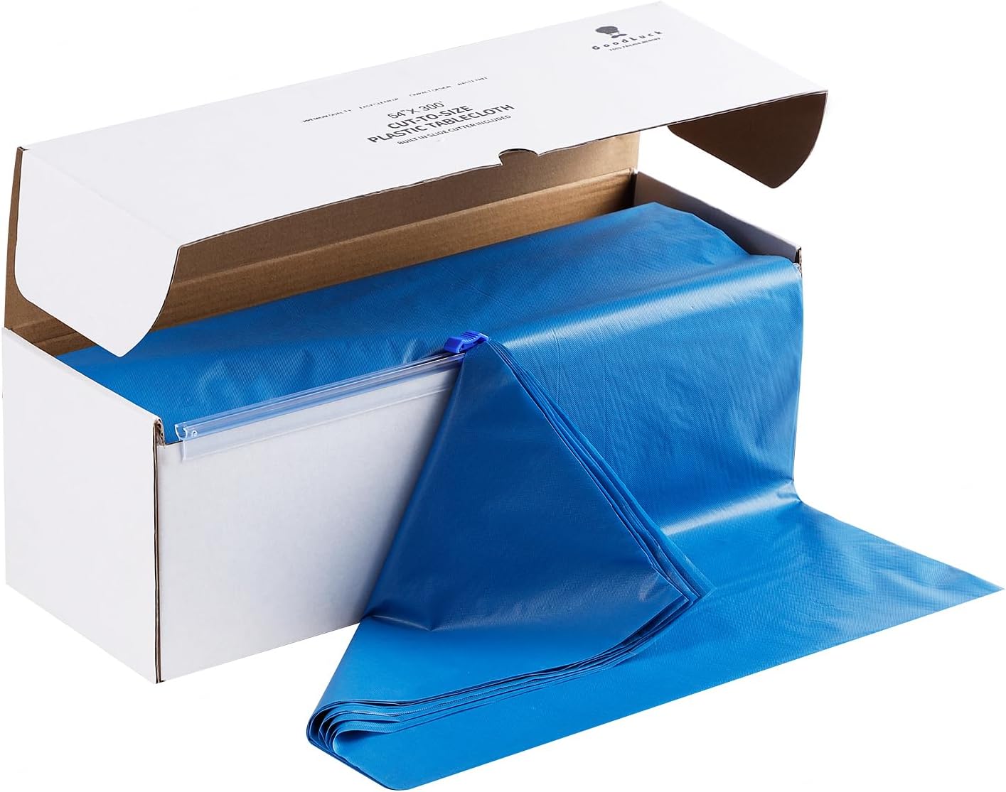 54 Inch Blue Disposable Table Cover Roll with Cutter Box for Parties