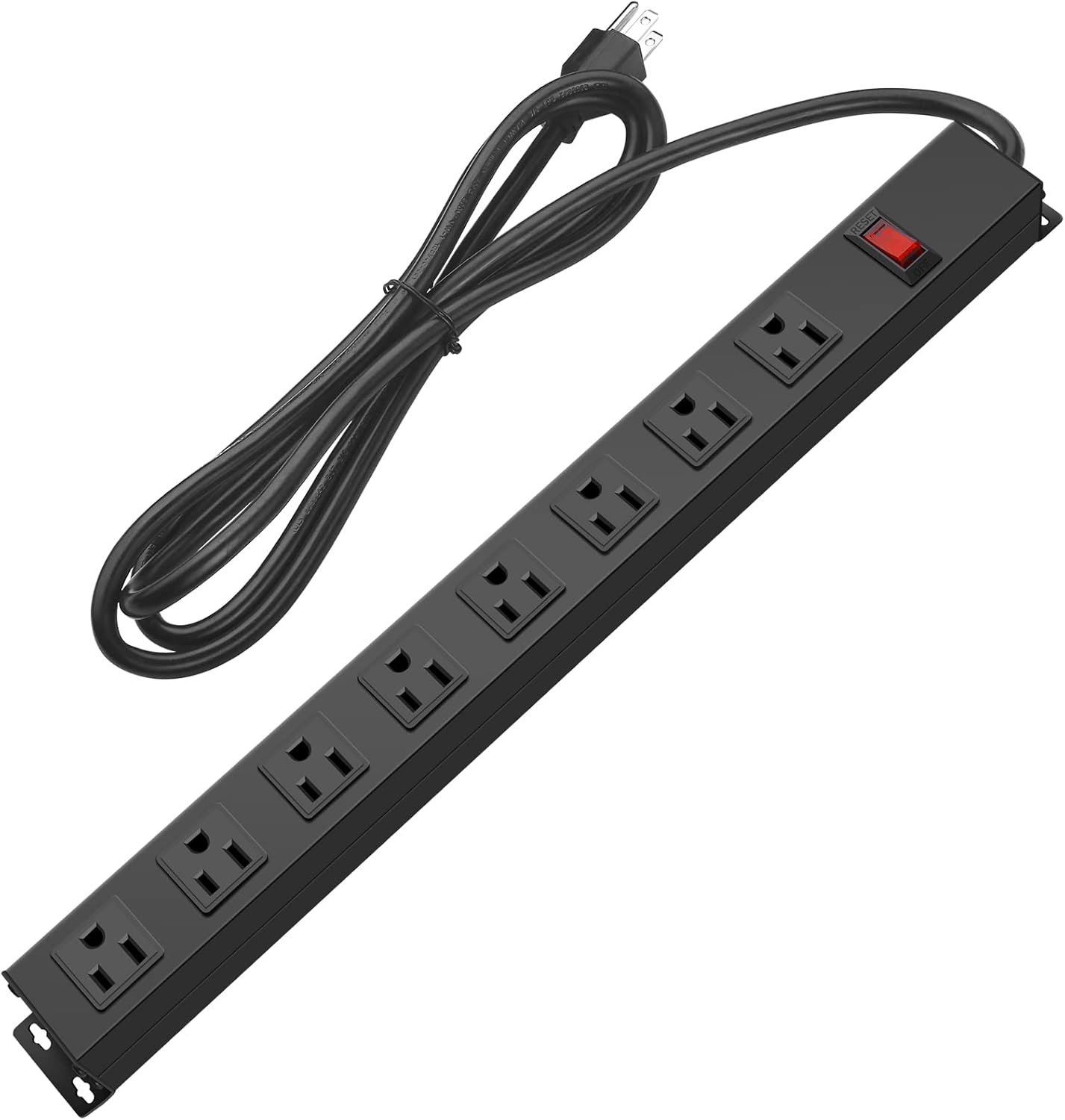 Metal 8 Outlet Mountable Power Strip for Heavy Duty Use
