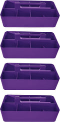 Large Portable Caddy DIY Dividers 8 Compartments - 4 Pack Royal Purple