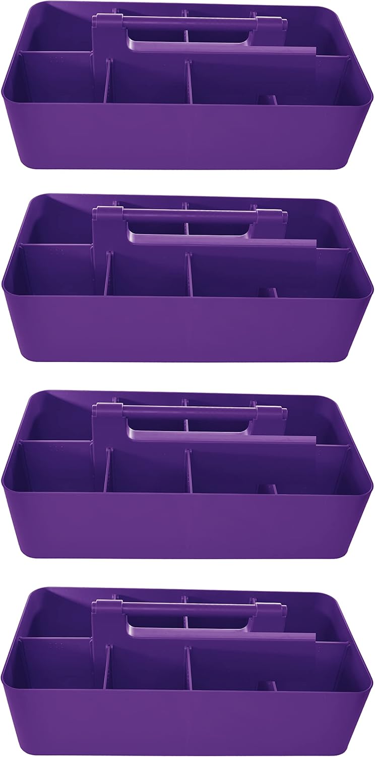 Large Portable Caddy with 8 Compartments for Organizing Supplies